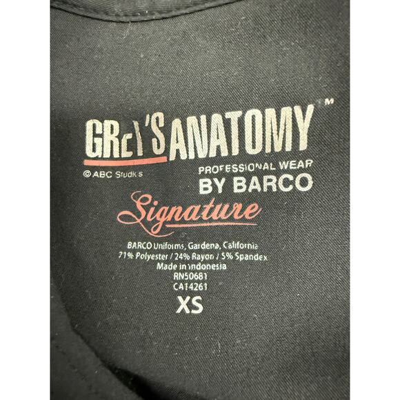 Grey's Anatomy Black Scrub Top Jacket Professional Wear Snap Up Women’s Size XS - Picture 2 of 4